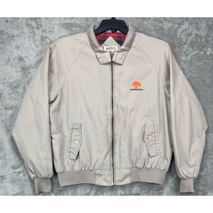 AUREUS Outerwear Men's Windbreaker Jacket Beige Lined Large Palm Beach Polo Logo